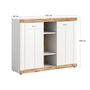 Voir la diapositive 5 : BEST MOBILIER Coventry - buffet haut - blanc et effet bois - 104x131 cm