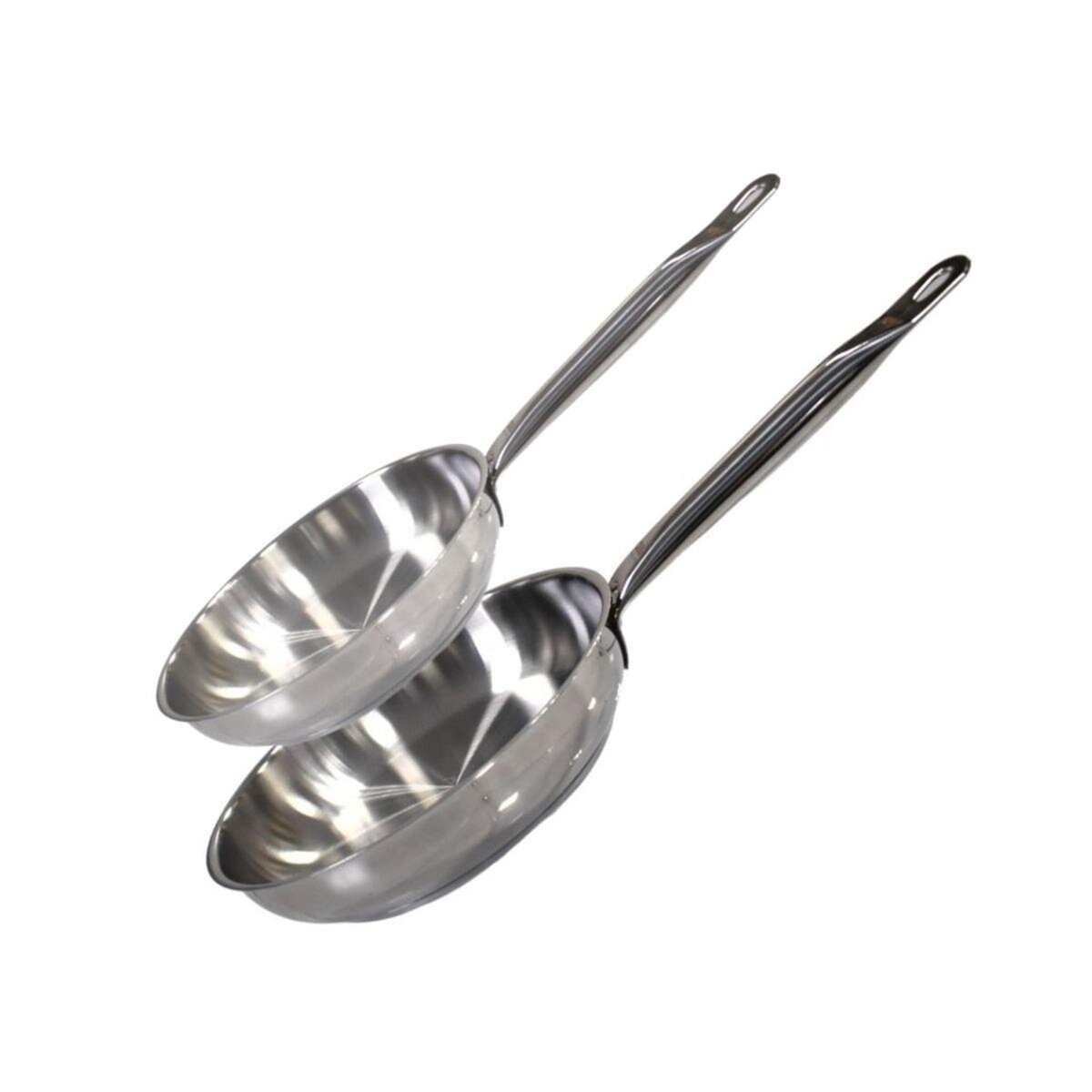 ELO Lot de 2 poêles inox de 24 cm et 28 cm Elo Profi Therm
