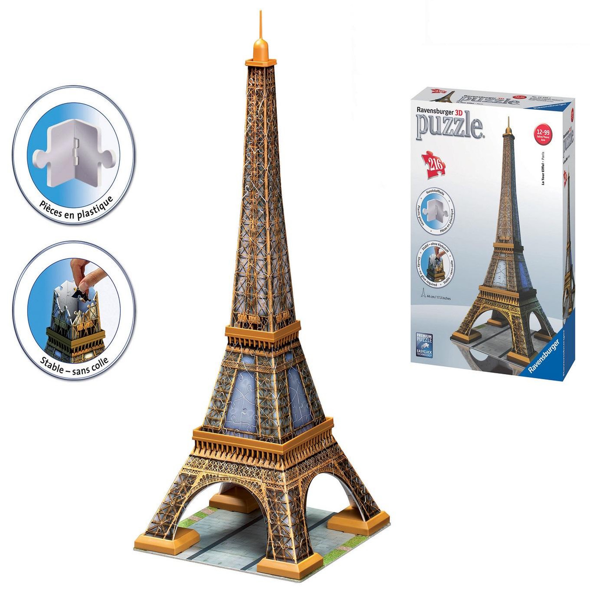 Voir la diapositive 2 : RAVENSBURGER Puzzle 3D 216 pièces Tour Eiffel