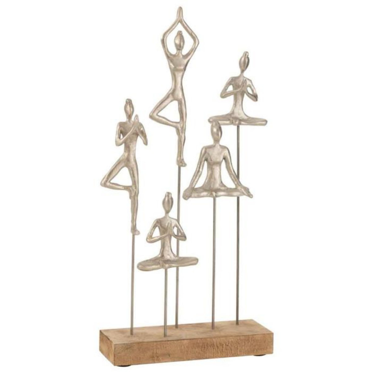 Paris Prix Statuette Déco  Femmes Yoga  52cm Argent & Beige