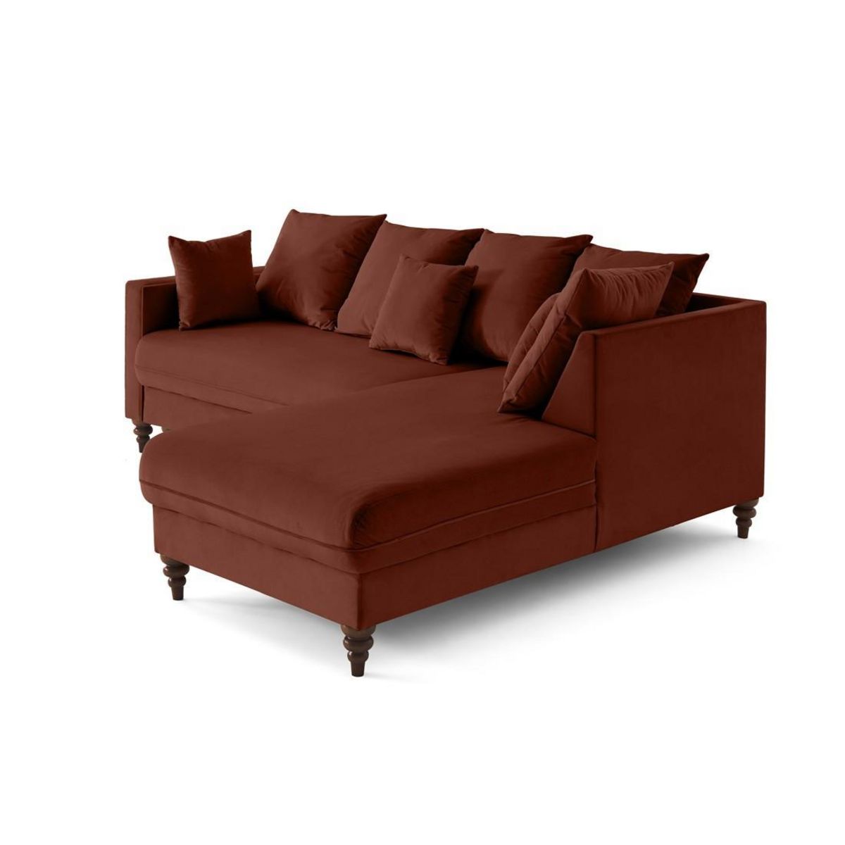 BEST MOBILIER Flamingo - canapé d'angle droit 4 places convertible en velours