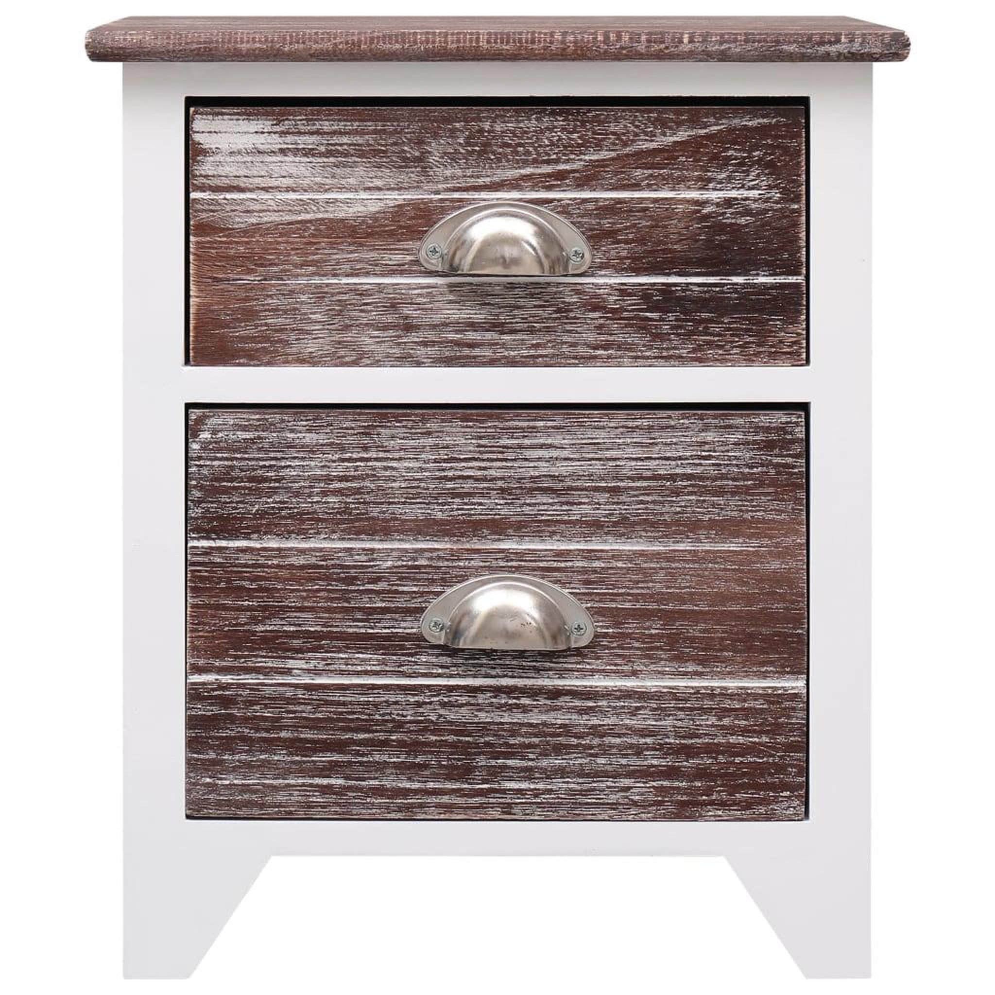 Voir la diapositive 2 : VIDAXL Table de chevet Marron et blanc 38x28x45 cm Bois de Paulownia