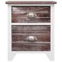Voir la diapositive 2 : VIDAXL Table de chevet Marron et blanc 38x28x45 cm Bois de Paulownia