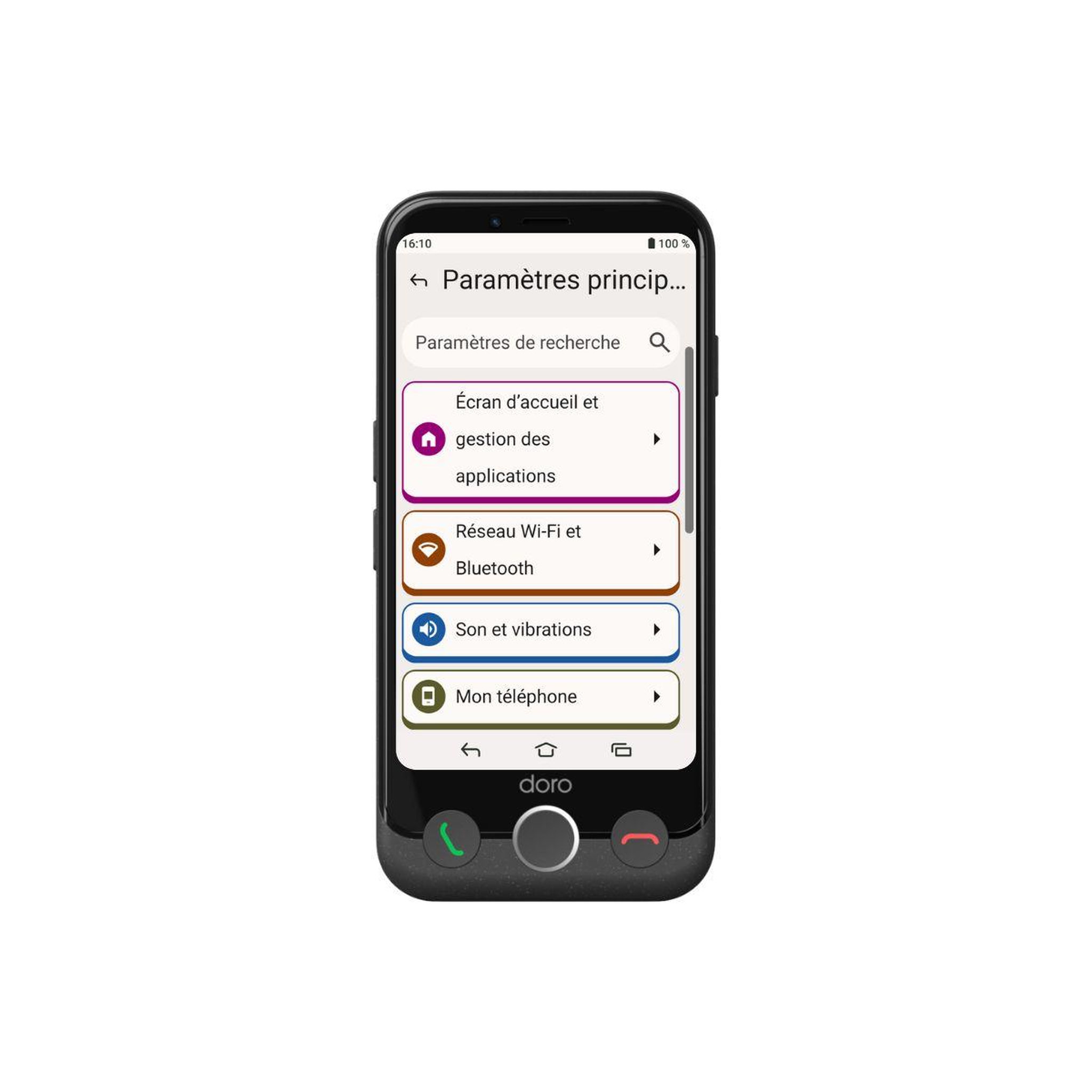 Voir la diapositive 3 : Doro Téléphonie mobile Aurora A10 4G + Etui + Protège écran