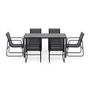 Voir la diapositive 3 : BEST MOBILIER Murillo - ensemble table et chaises de jardin - 6 personnes - noir et gris
