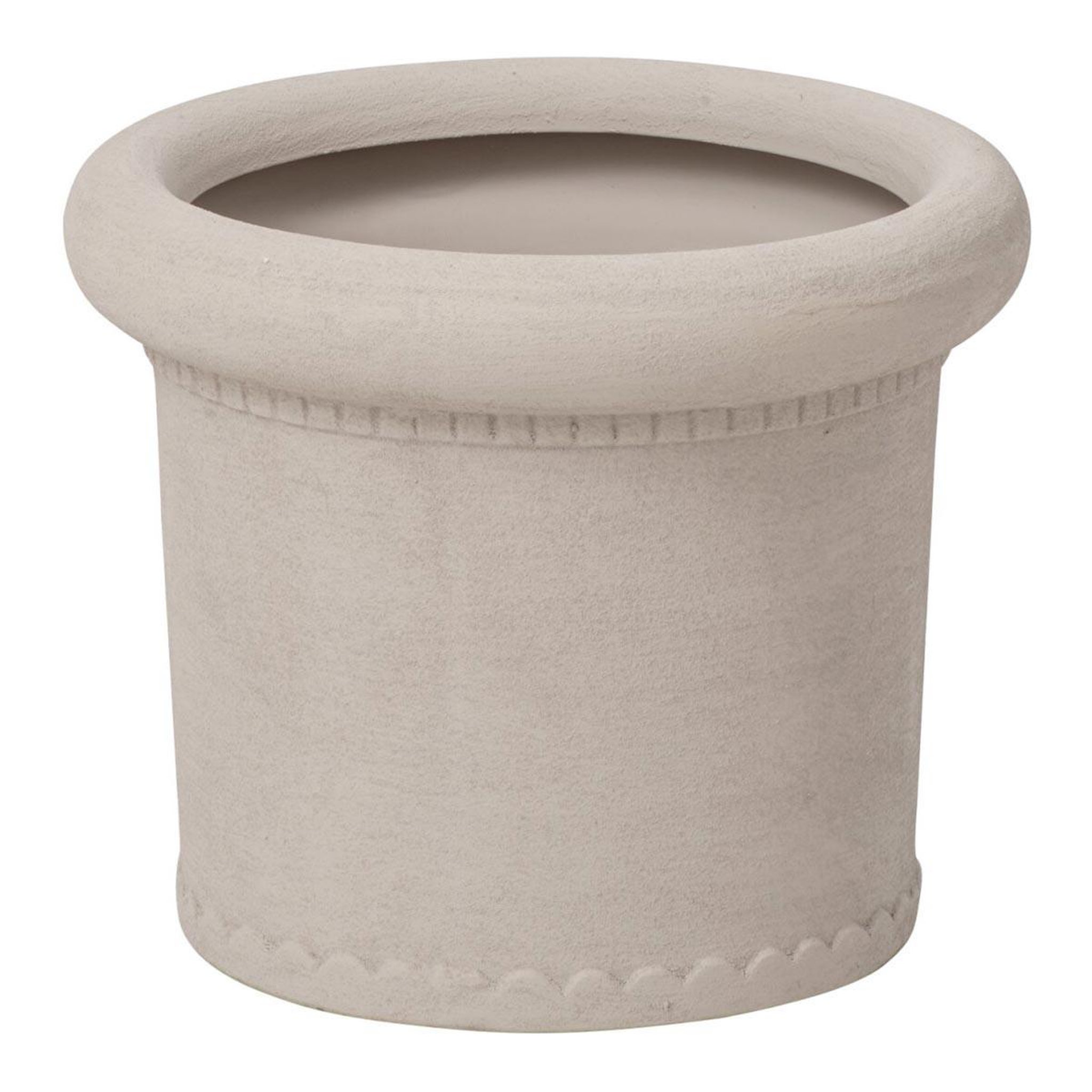 J-LINE Cache-pot en grès  fabio  25cm blanc