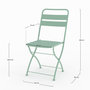 Voir la diapositive 4 : Rendez vous déco Lot de 2 chaises de jardin en métal vert clair, pliantes-Yumi