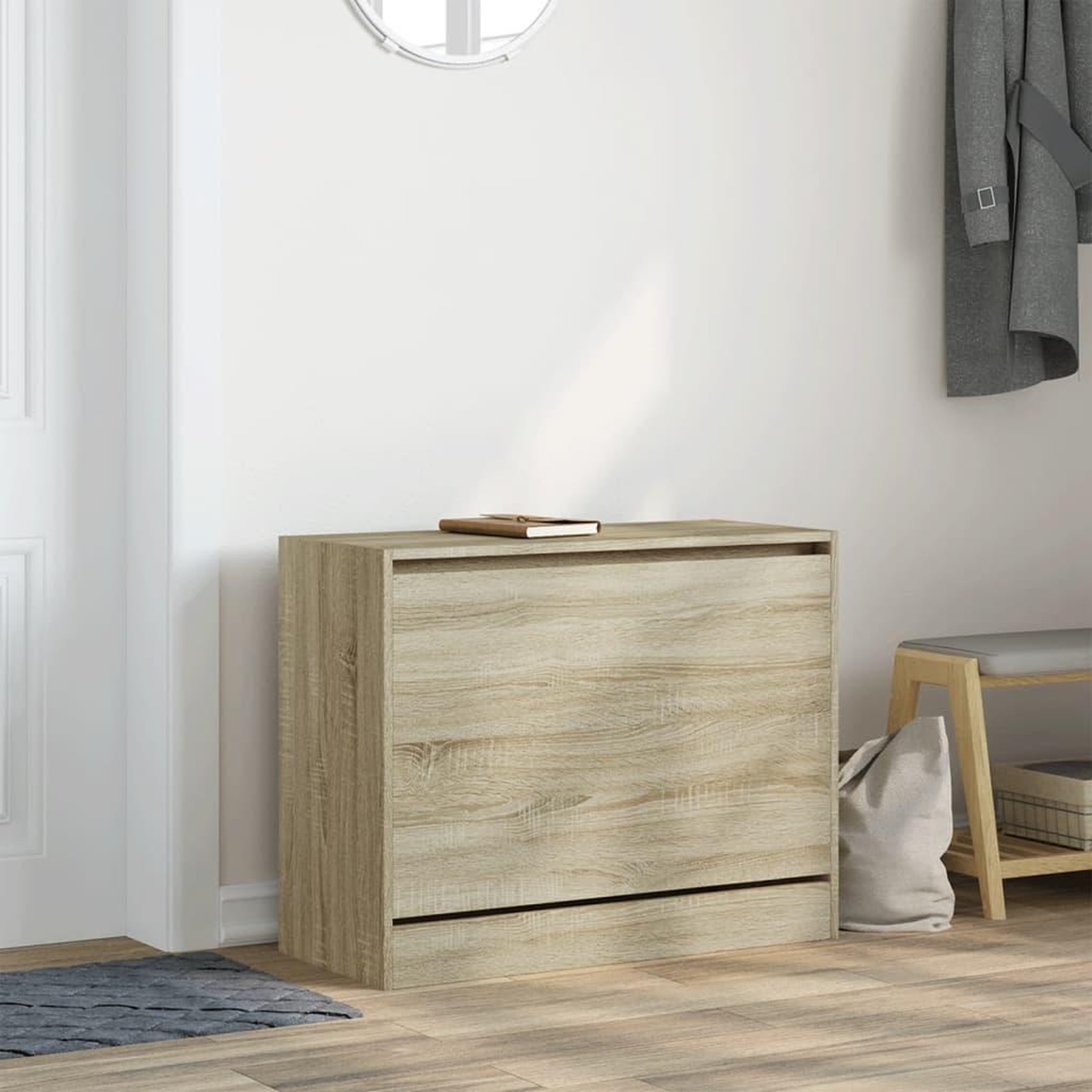 Voir la diapositive 3 : VIDAXL Armoire a chaussures chene sonoma 80x34x63 cm bois d'ingenierie