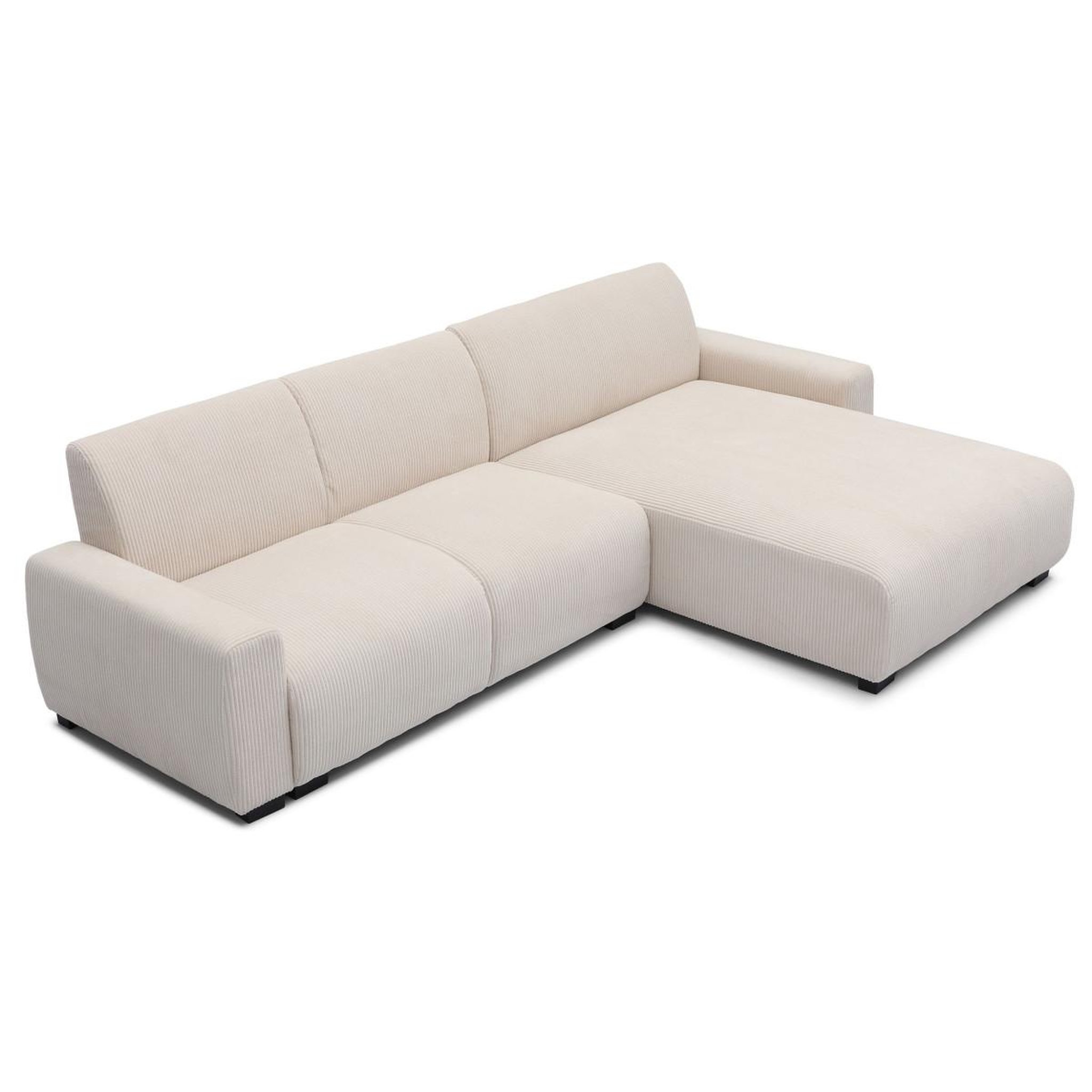 Voir la diapositive 3 : Paris Prix Canapé d'angle réversible en velours côtelé  leo  292cm crème