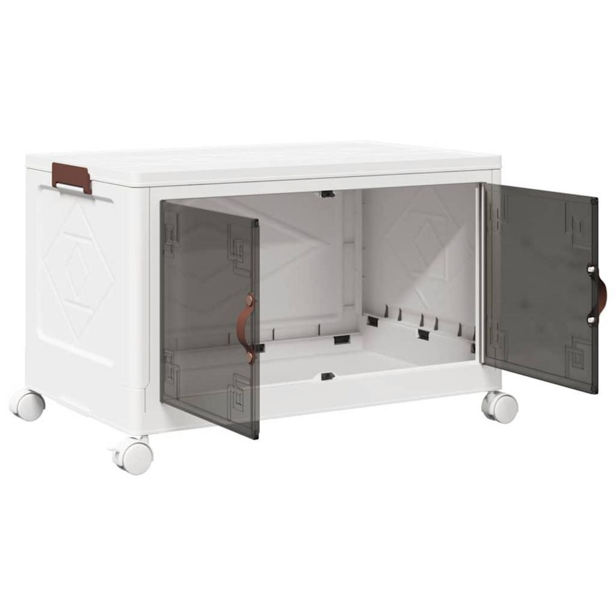 VIDAXL Boîte de rangement empilable avec roues 75 L 64x40x41 cm