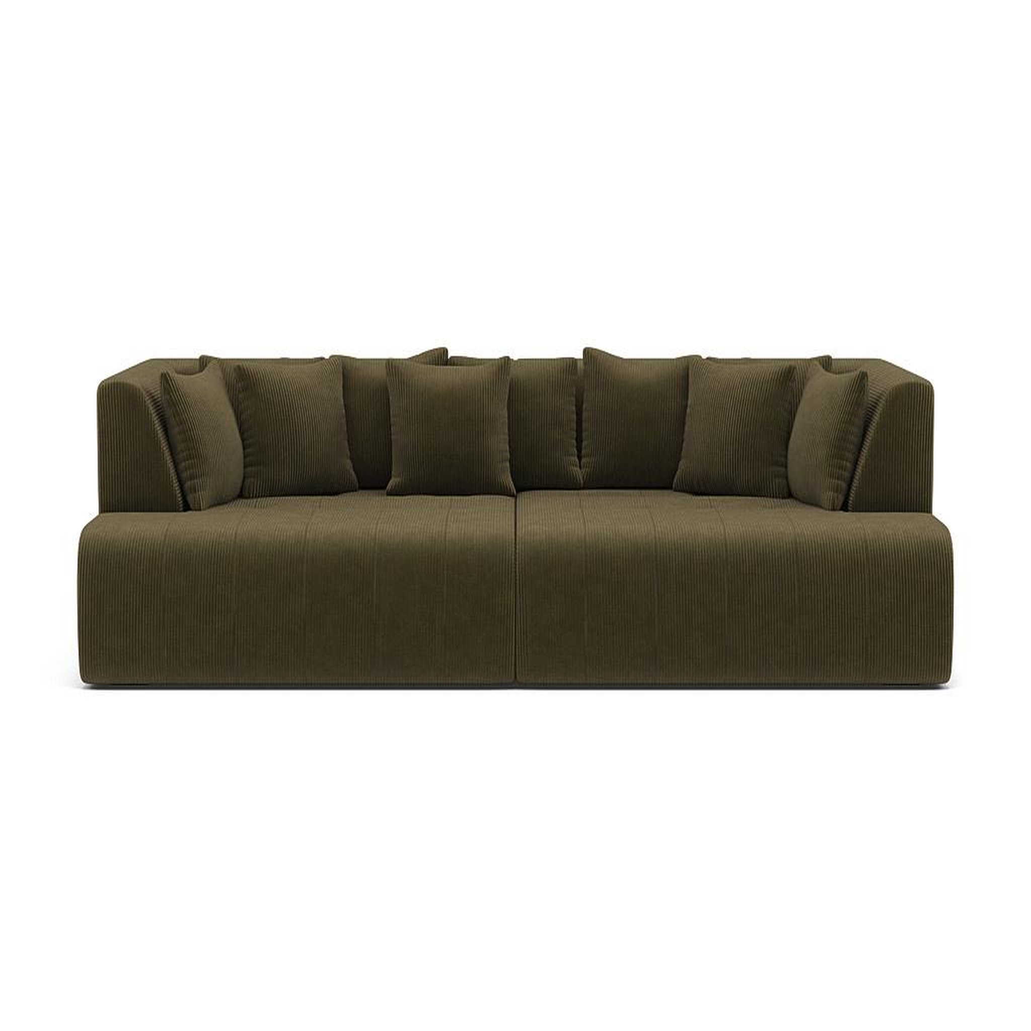 Voir la diapositive 1 : LISA DESIGN Onyx - canapé droit 4 places avec double méridienne - assise profonde - en velours côtelé