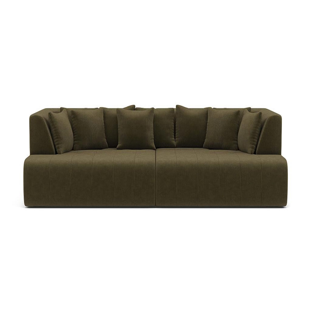 LISA DESIGN Onyx - canapé droit 4 places avec double méridienne - assise profonde - en velours côtelé