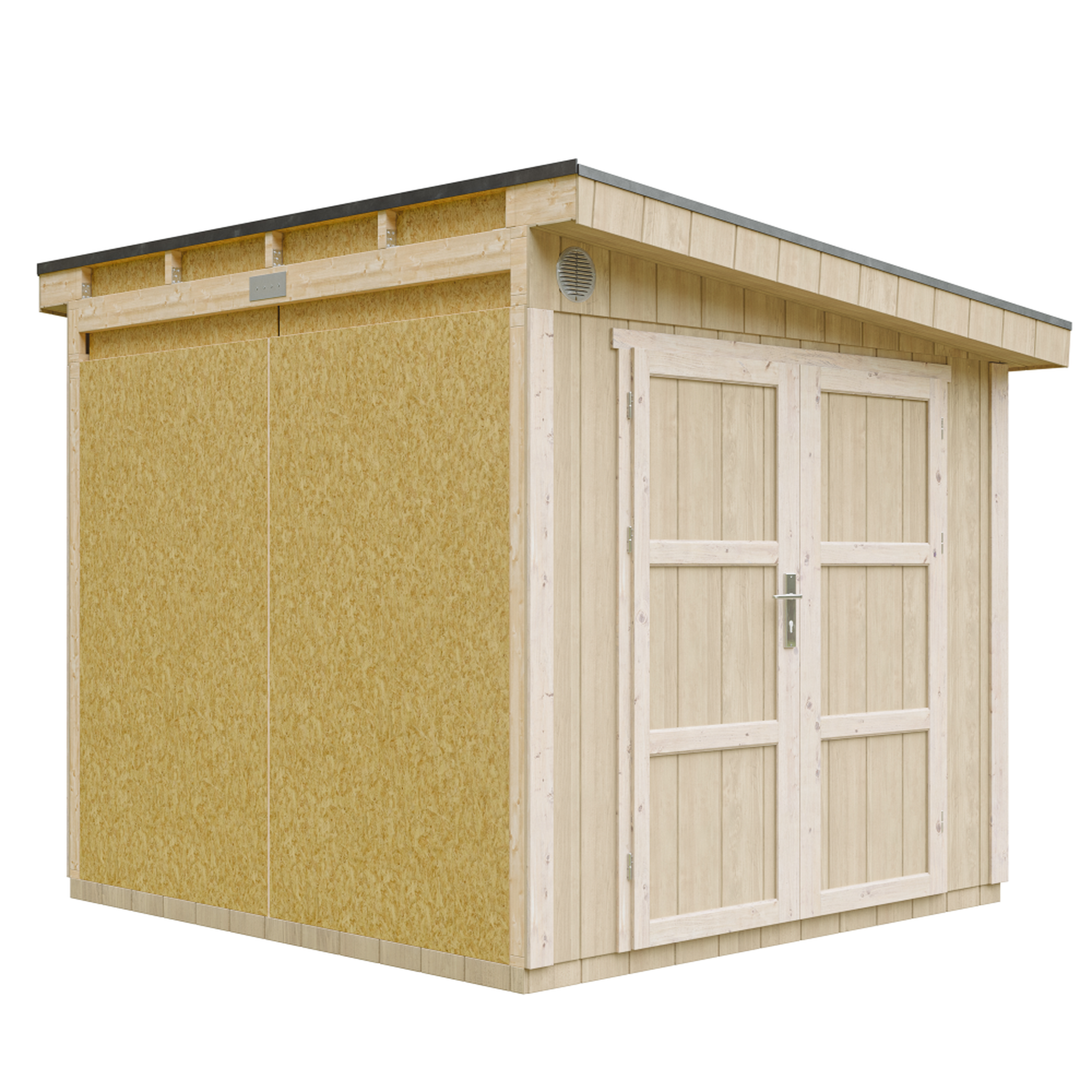 TIMBELA Abri de jardin qualité premium 5,9 m² - h231x248x294 cm avec plancher et paroi latérale m938. Coloris disponibles : Beige, Rouge, Gris, Marron, Jaune