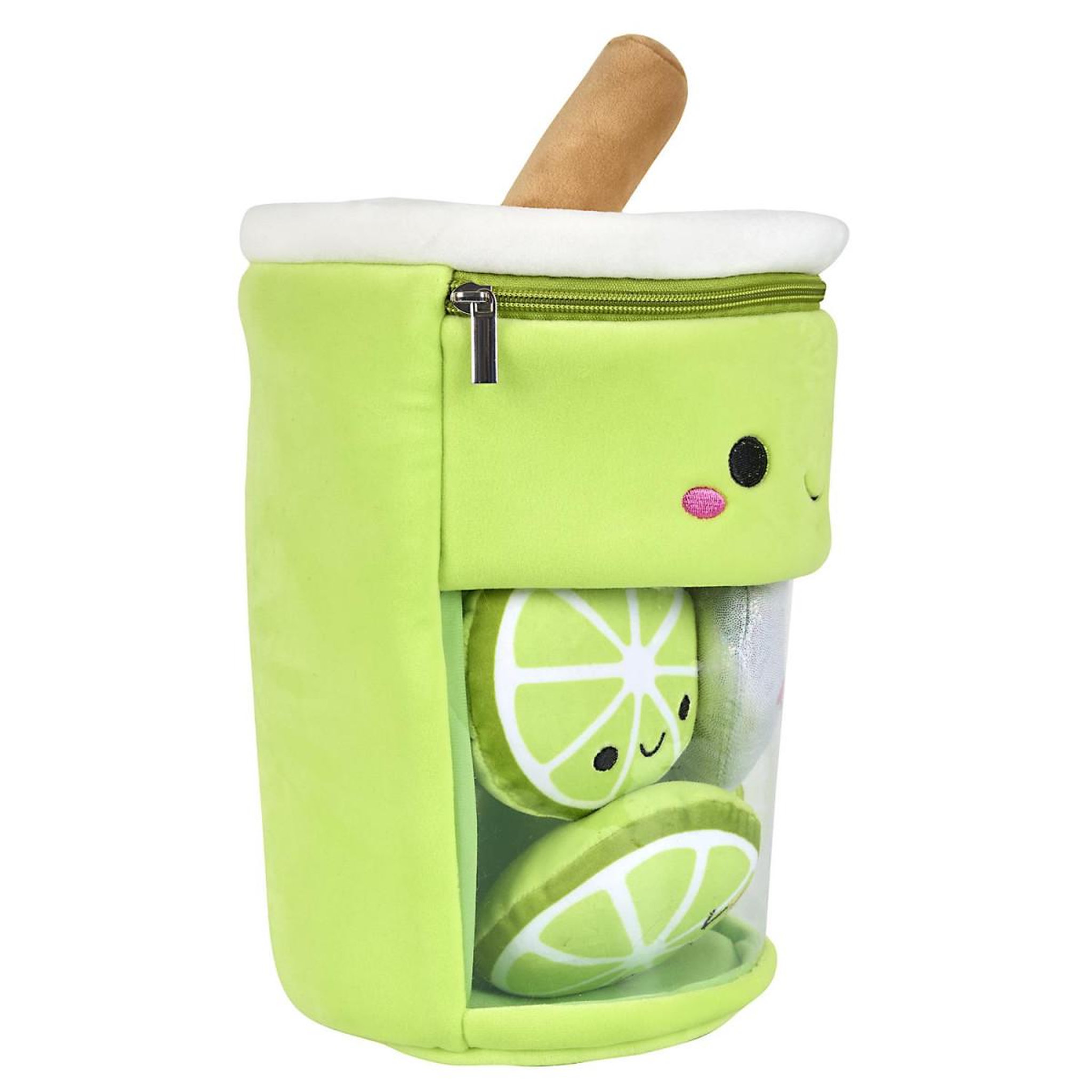 Voir la diapositive 3 : The concept Factory Peluche enfant bubble tea citron  kawaii  27cm vert