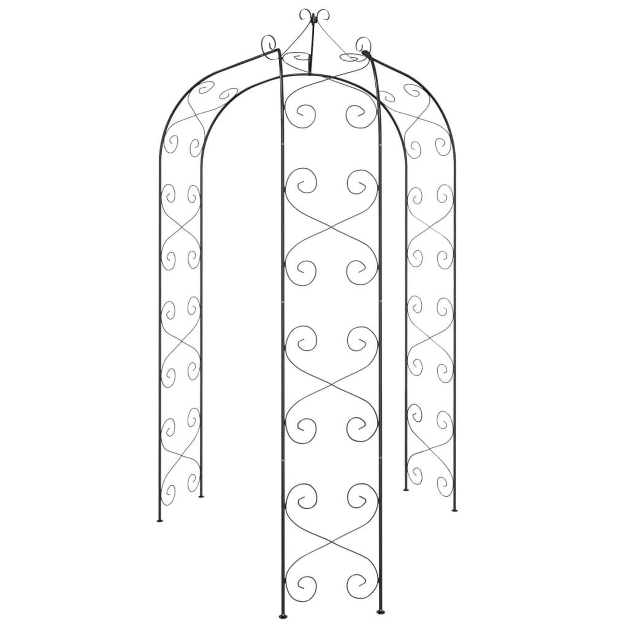 Voir la diapositive 3 : VIDAXL Arche de jardin noir ø180x255 cm acier