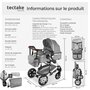 Voir la diapositive 6 : tectake Poussette combinée 2-en-1 pliable avec harnais à 5 points, frein, arceau de sécurité et dragonne gris