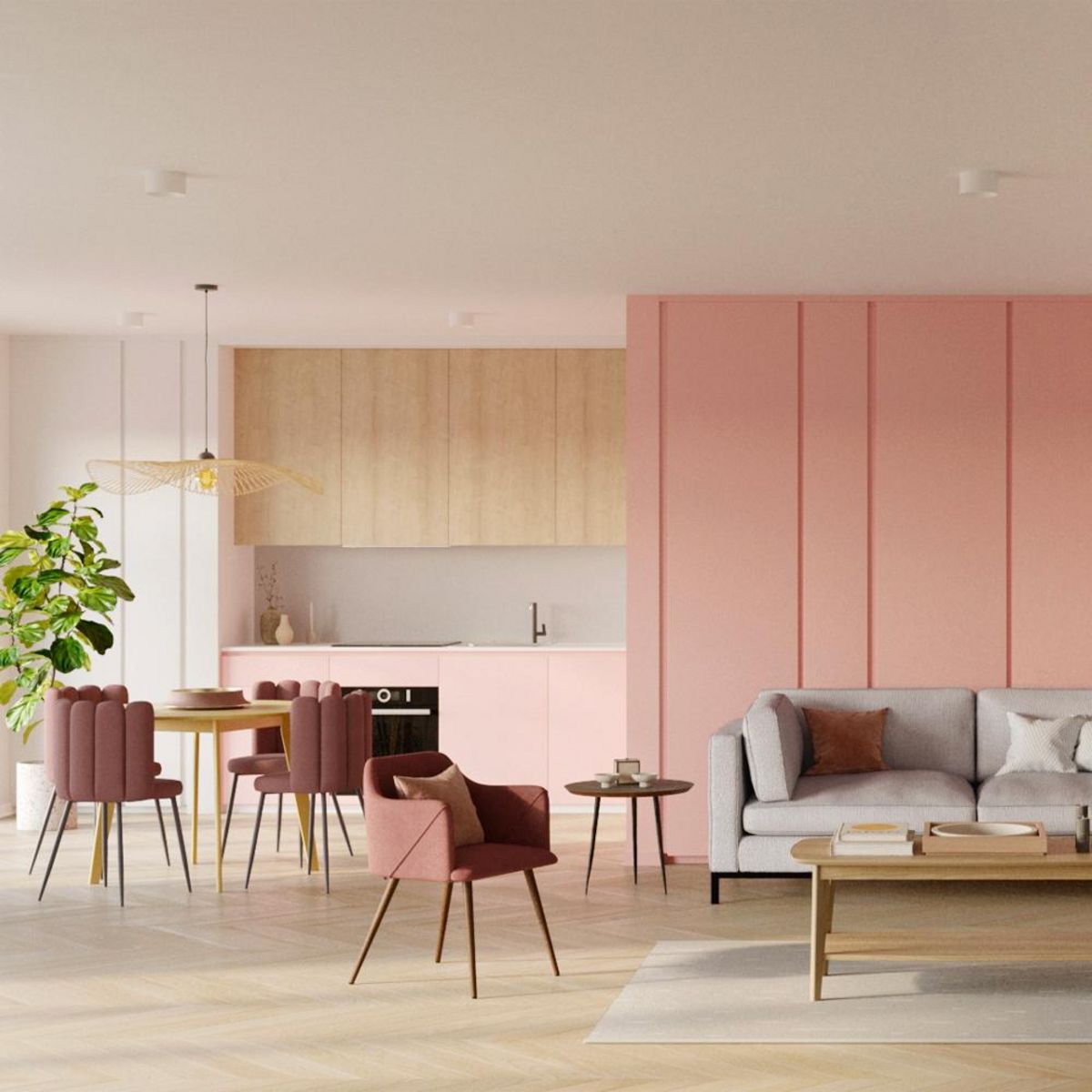 Rendez vous déco Table ronde 4 personnes en bois clair D100 cm - Réno