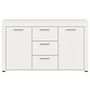 Voir la diapositive 2 : BEST MOBILIER Stafford - buffet bas - blanc - 3 tiroirs et 2 portes - 125 cm