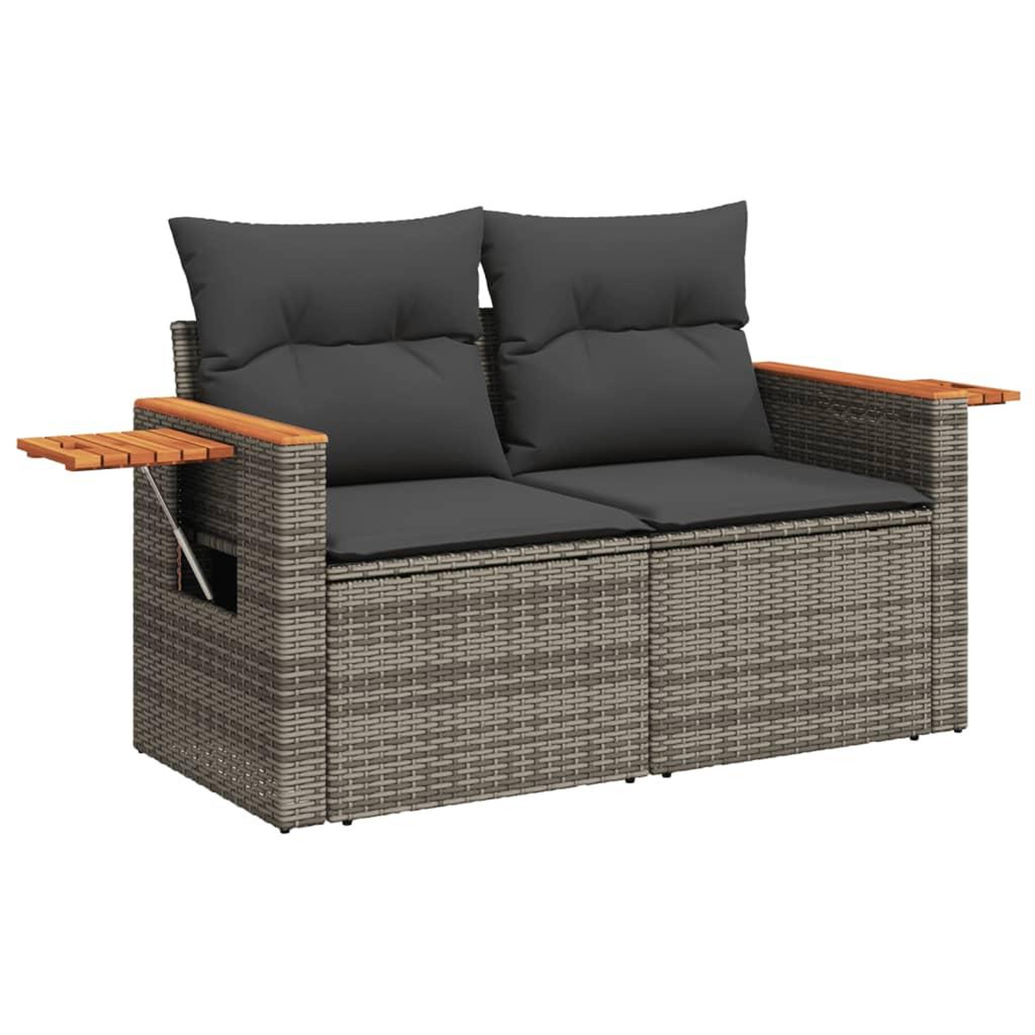 Voir la diapositive 5 : VIDAXL Salon de jardin 8 pcs avec coussins gris resine tressee