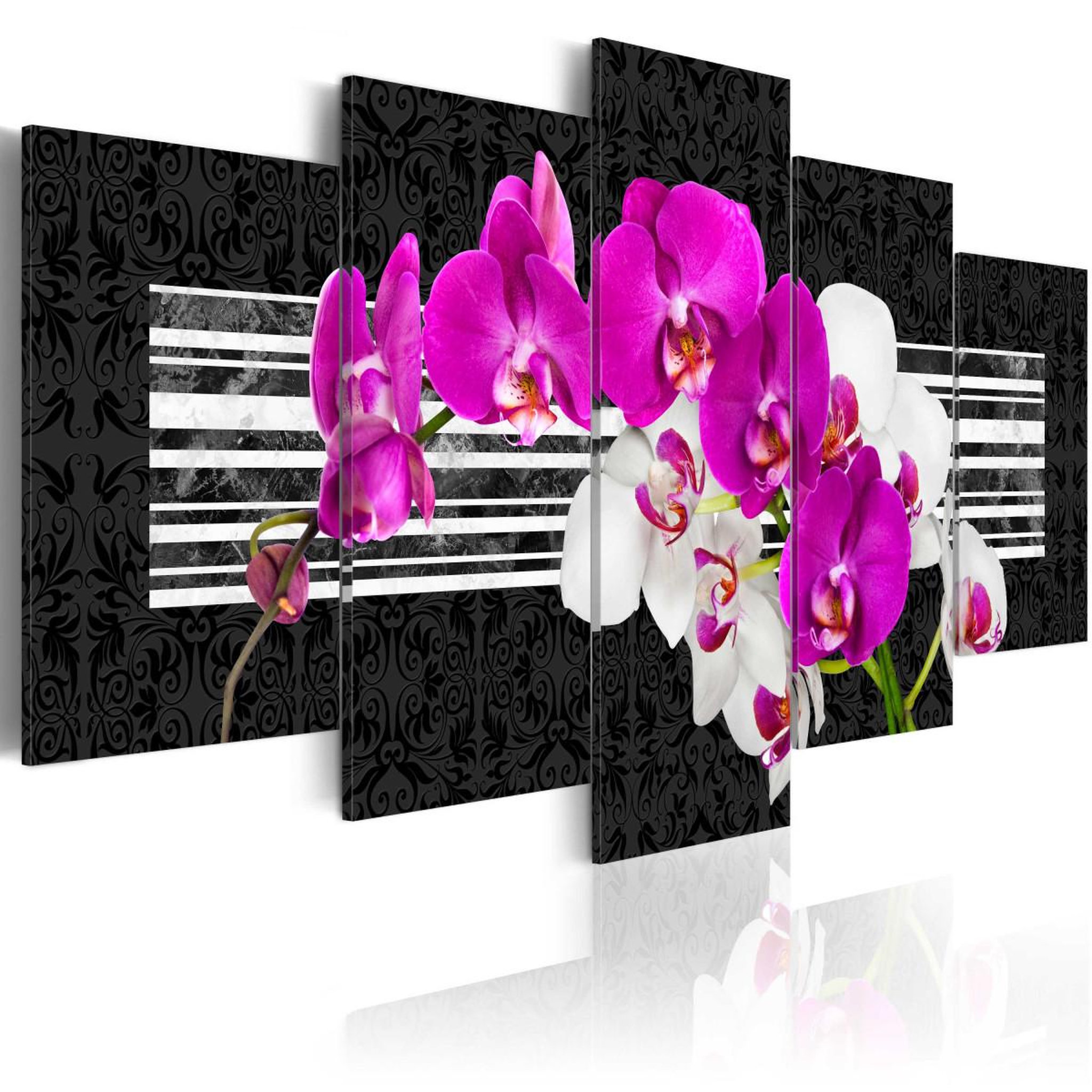 Paris Prix Tableau imprimé  modest orchids. Coloris disponibles : Multicolore