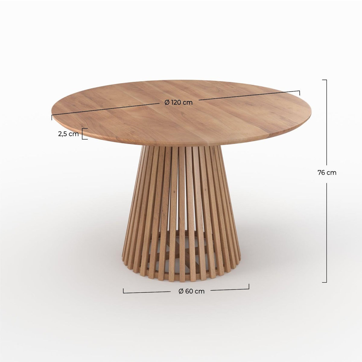 MAISON PAVANE Table ronde en bois d'acacia 4 personnes-Képès