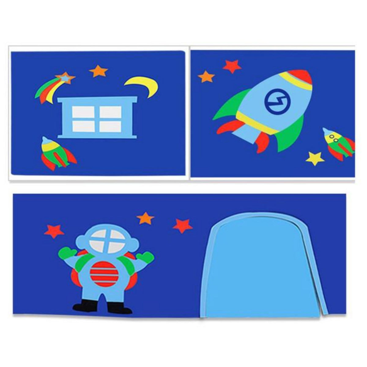 Paris Prix Tente Textile pour Lit  Pino Astronaute II  Bleu