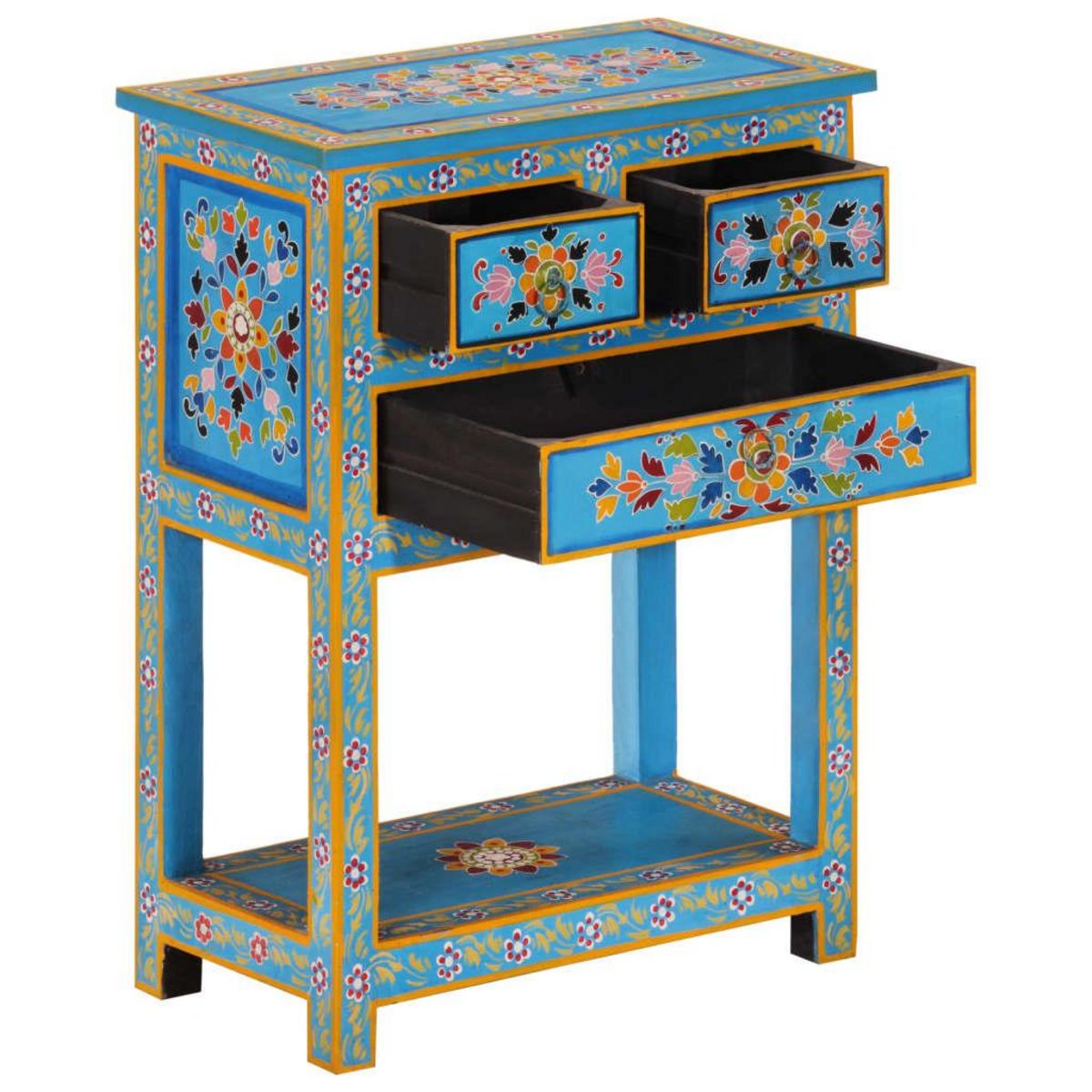 VIDAXL Buffet turquoise 55x30x76 cm bois massif de manguier