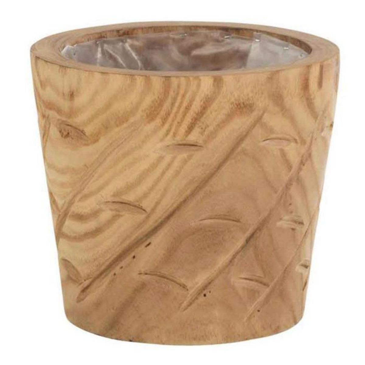 Paris Prix Cache-Pot en Bois  Encoches  23cm Naturel