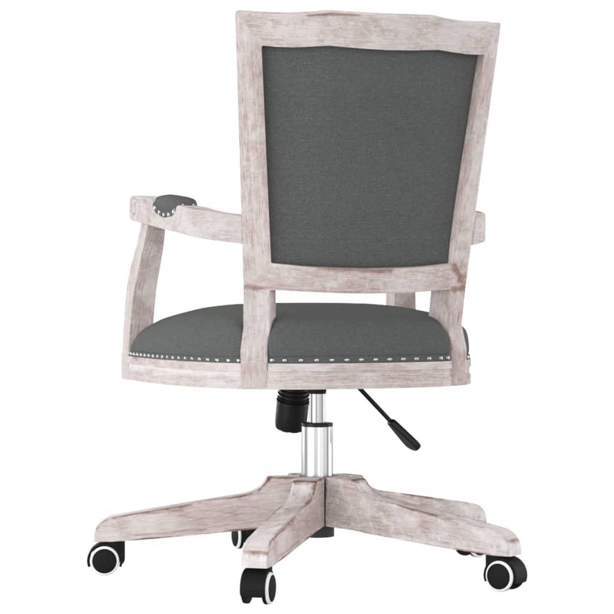 Voir la diapositive 5 : VIDAXL Chaise pivotante de bureau Gris fonce Tissu
