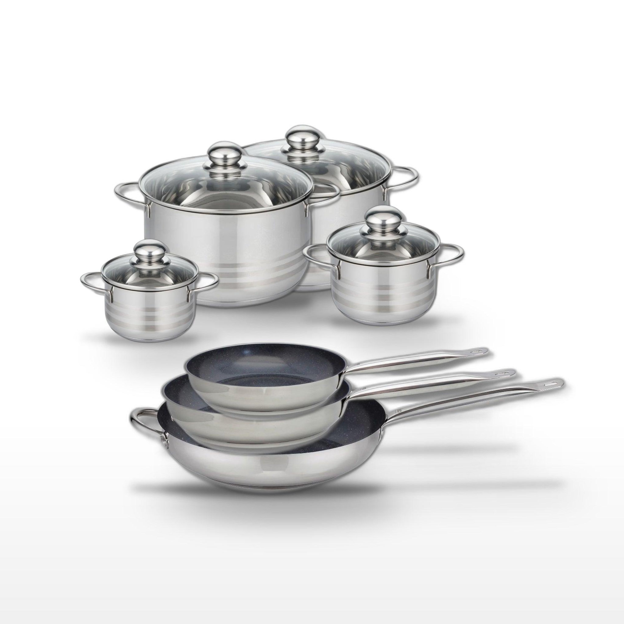 ELO Lot 3 poêles 24/28/32 cm elo profi therm platinum & 4 faitouts elo brillant