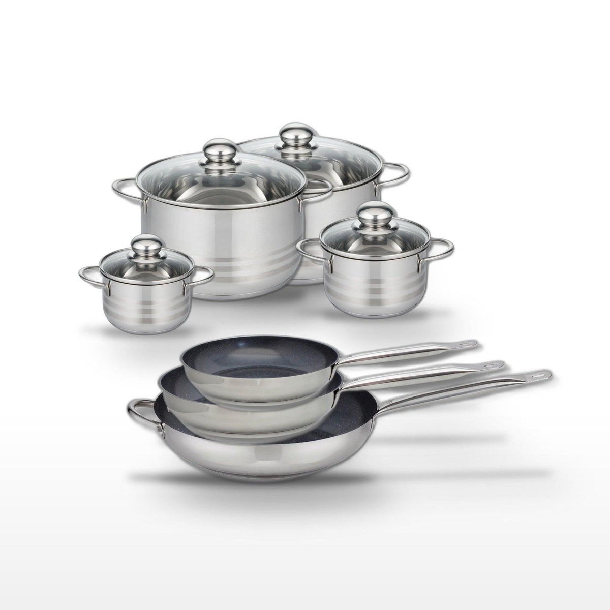 ELO Lot 3 Poêles 24/28/32 cm Elo Profi Therm Platinum & 4 Faitouts Elo Brillant