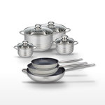 ELO Lot 3 Poêles 24/28/32 cm Elo Profi Therm Platinum & 4 Faitouts Elo Brillant