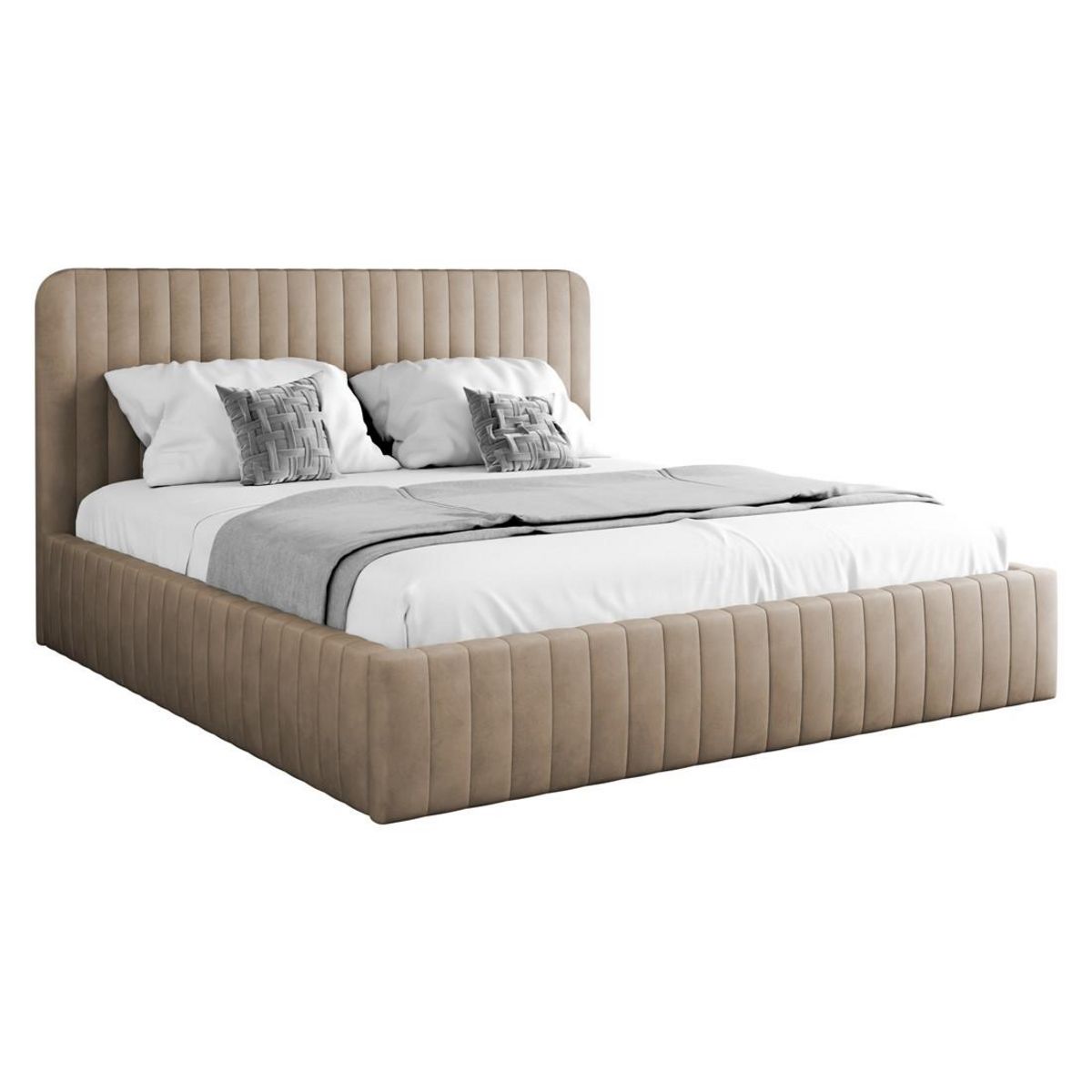 BEST MOBILIER Stuart - lit coffre - 160x200 cm - sommier inclus - en velours