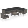 Voir la diapositive 2 : VIDAXL Salon de jardin 8 pcs avec coussins resine tressee gris