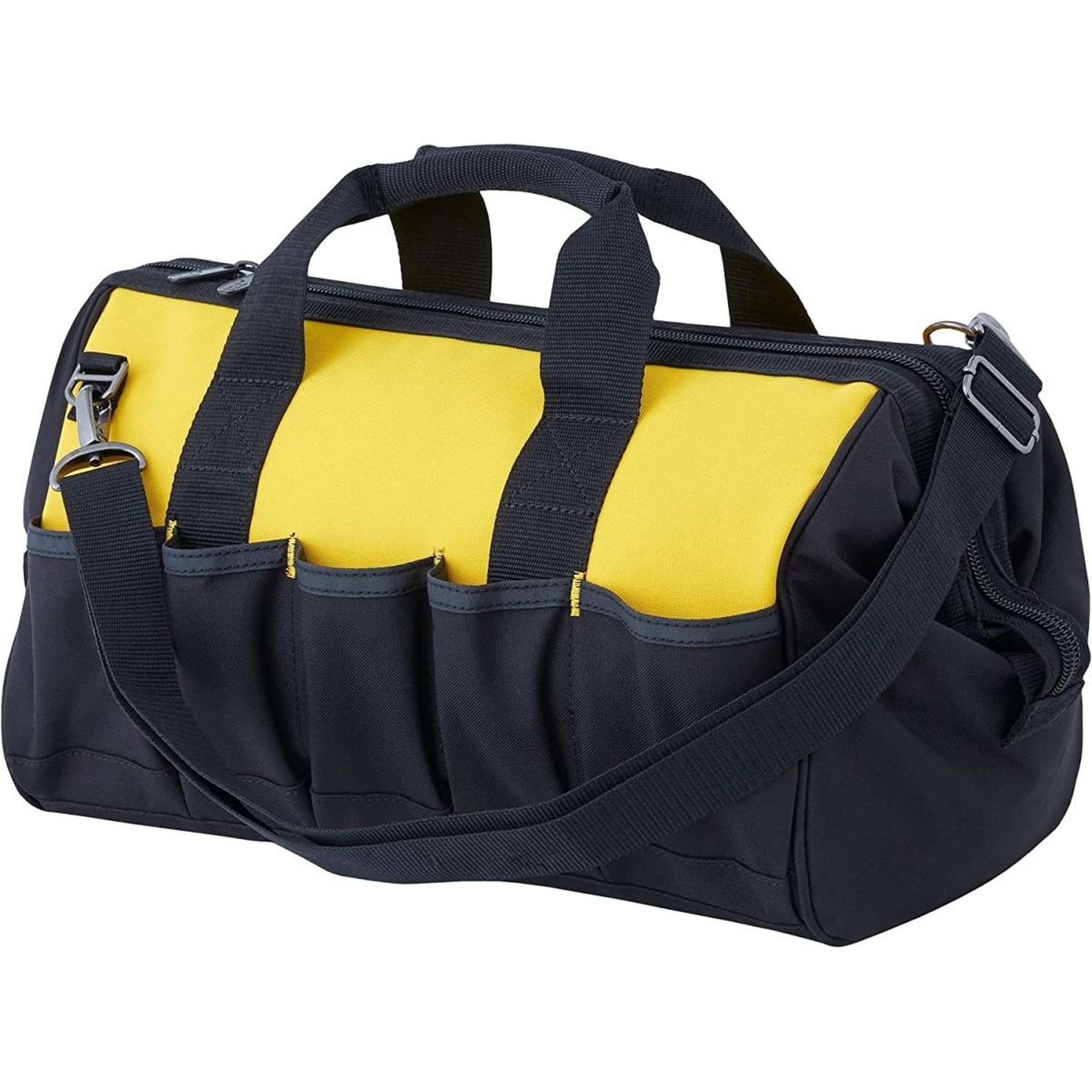 Voir la diapositive 5 : caterpillar Sac à outils 28Litres 10 poches ext. Fond renforcé Bandoulière réglable Sac de chantier CAT