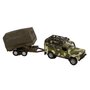 Voir la diapositive 1 : GLOB KIDS Kids Globe Die-cast Land Rover With Trailer Army, 27cm