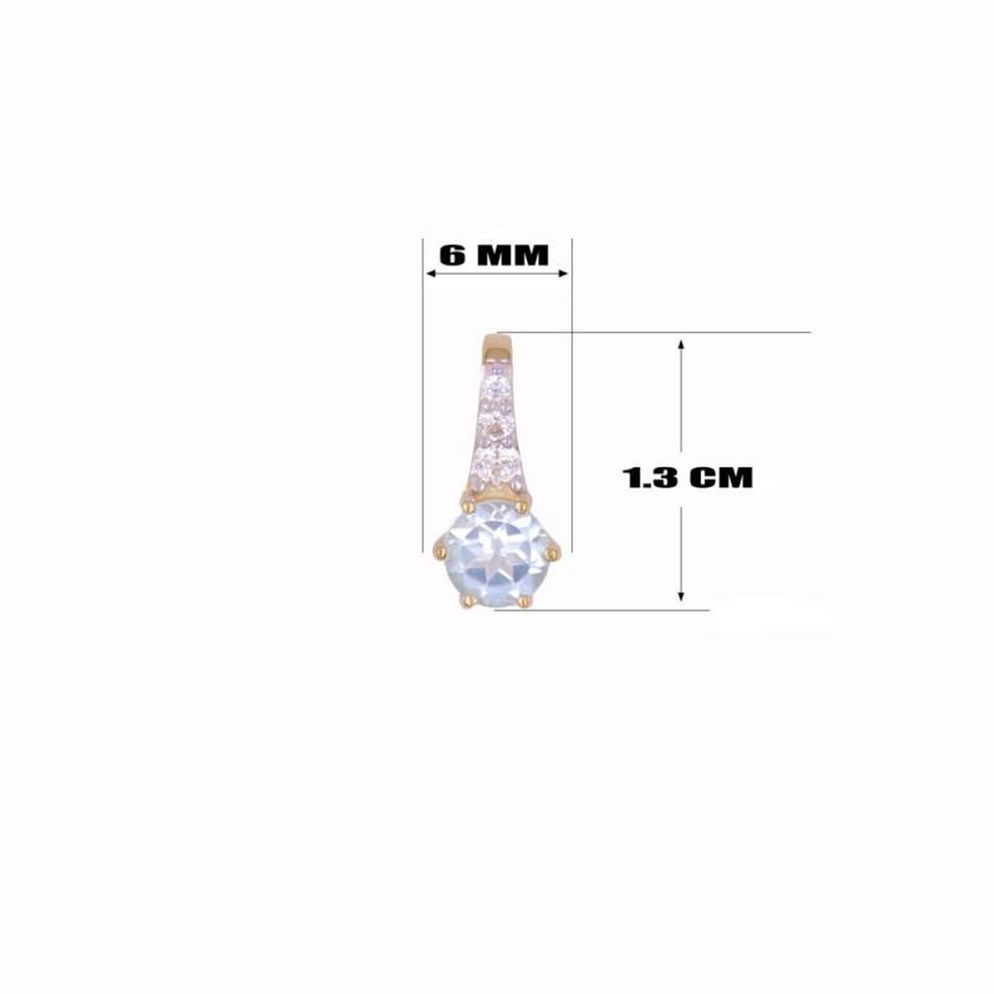 Voir la diapositive 4 : L'ATELIER D'AZUR Collier - Pendentif Or Jaune Topaze Bleue et Zirconiums - Femme