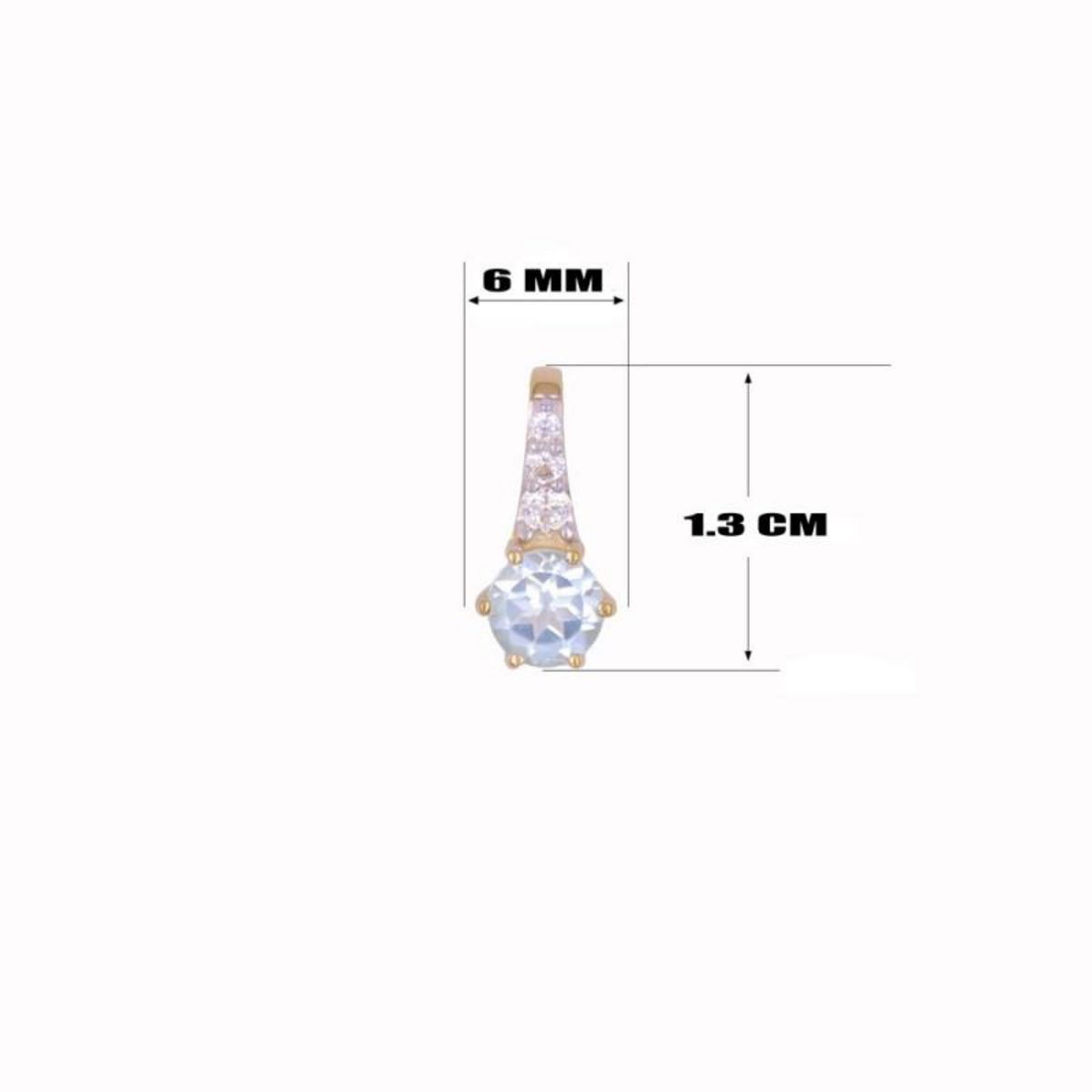 L'ATELIER D'AZUR Collier - Pendentif Or Jaune Topaze Bleue et Zirconiums - Femme