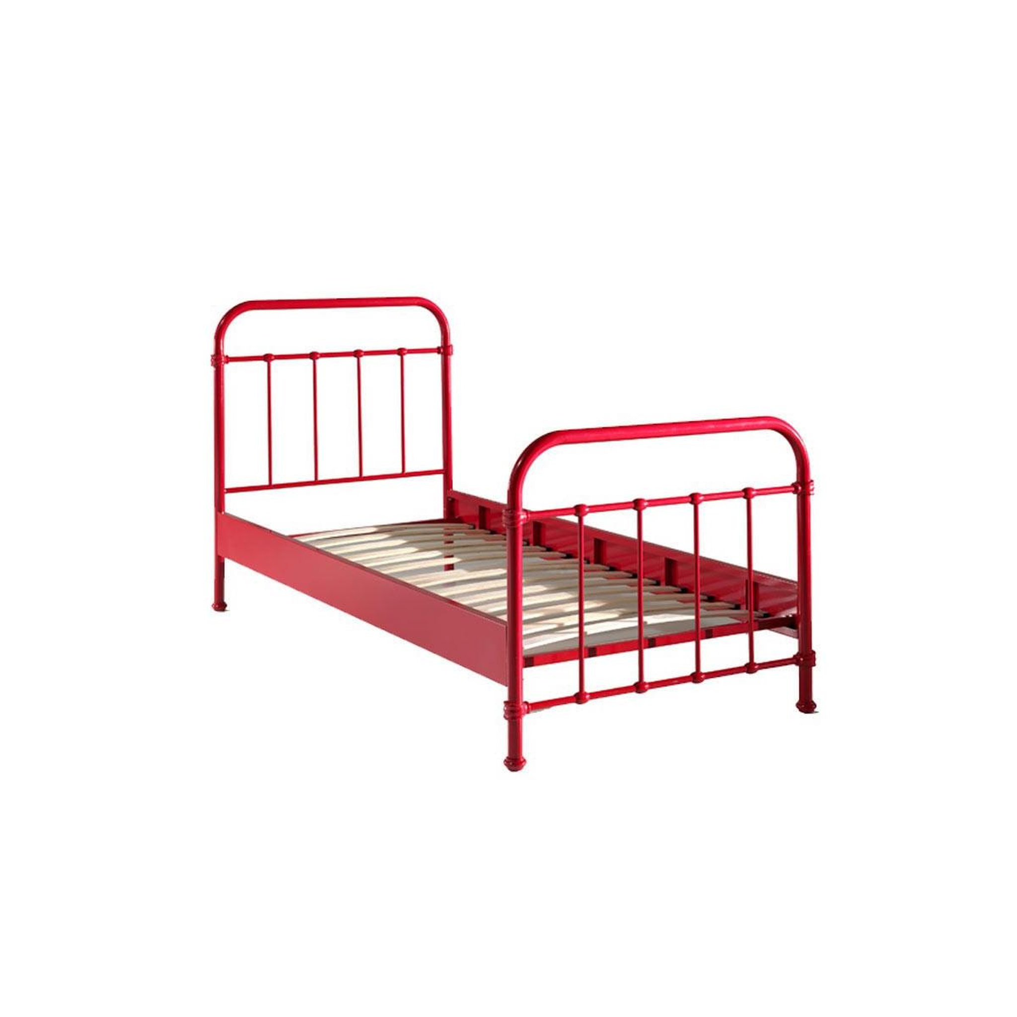 Voir la diapositive 2 : Paris Prix Lit enfant métal  new york  90x200cm rouge
