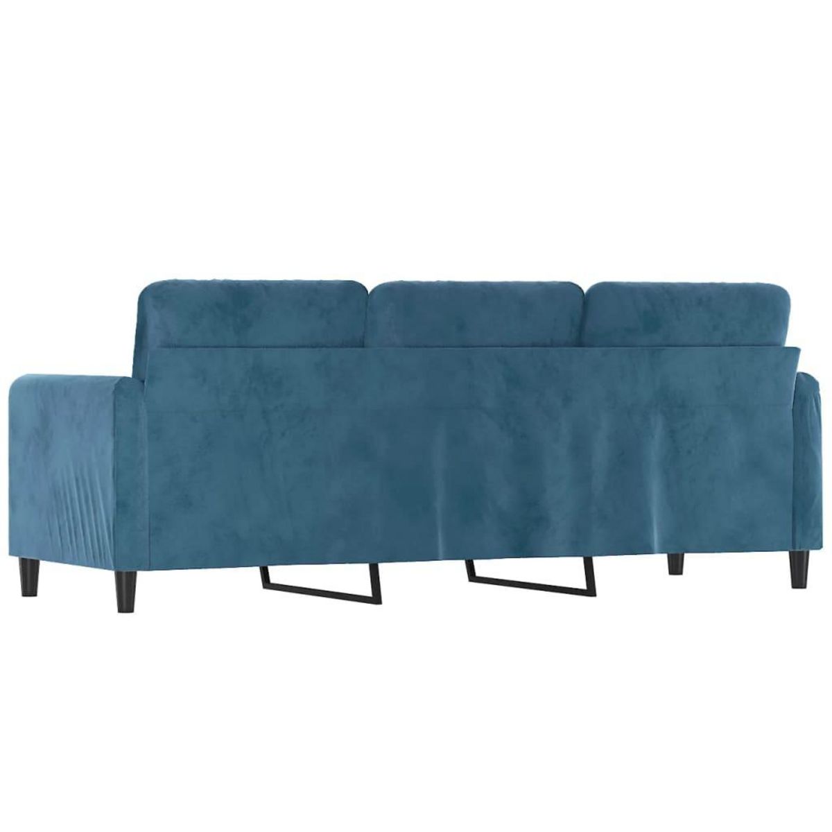 VIDAXL Canape a 3 places Bleu 180 cm Velours