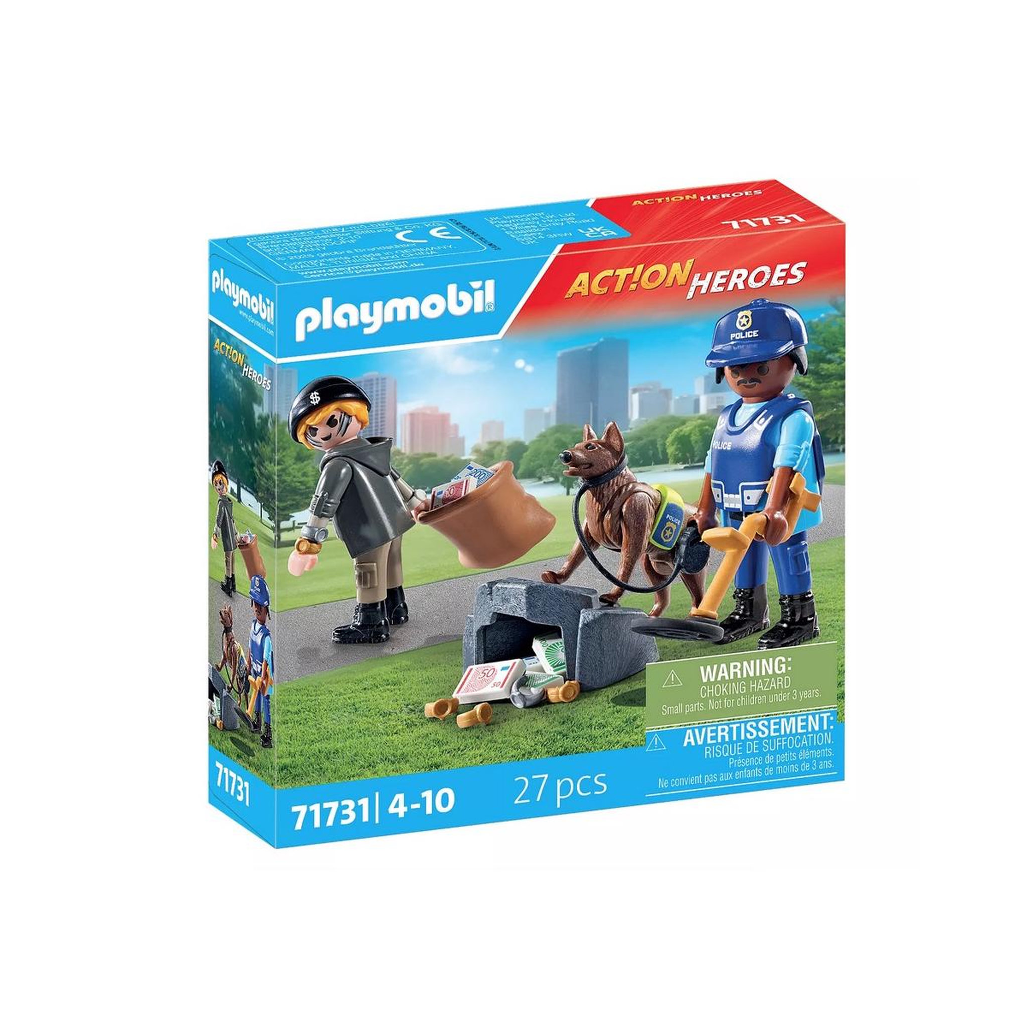 PLAYMOBIL 71731 Policier chien de recherche et voleur