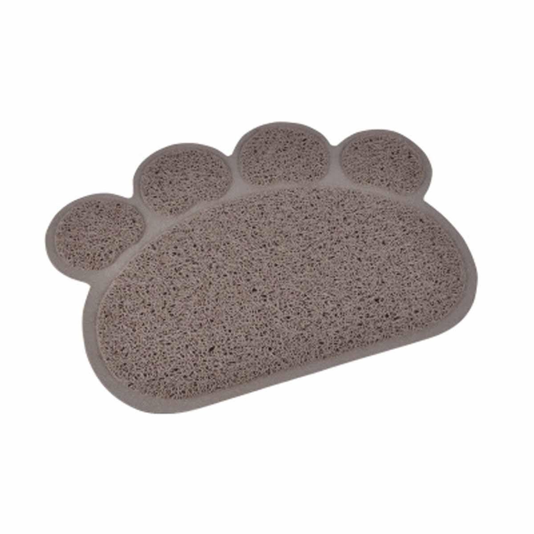 LOVE STORY Tapis Repas pour Chien & Chat  Pattes  40cm Taupe