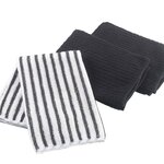 Douceur d'Intérieur Lot de 3 torchons de cuisine en microfibre - Noir