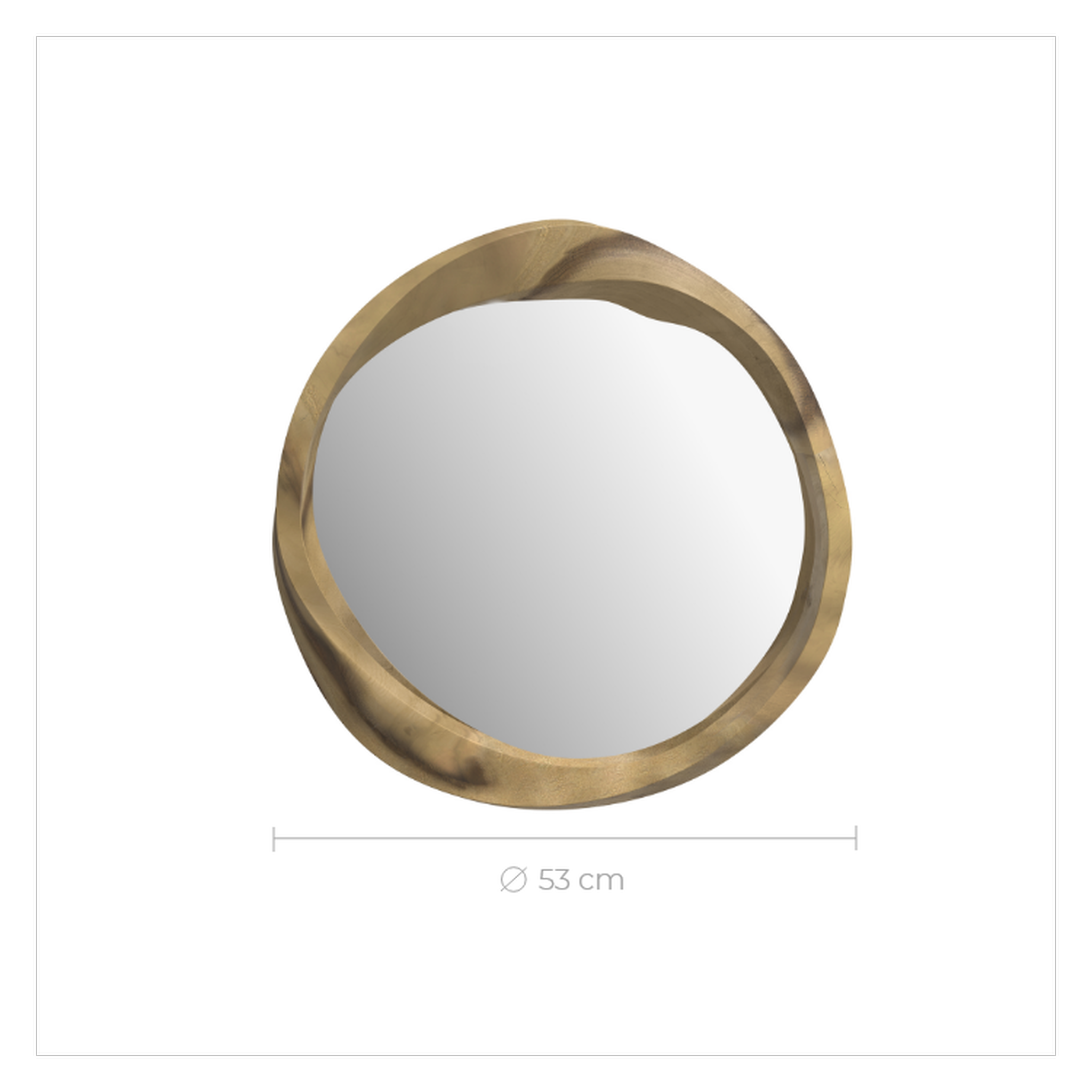 Voir la diapositive 4 : MAISON PAVANE Miroir rond en bois clair de suar ondulé d53 cm-yong