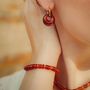 Voir la diapositive 3 : SLOYA Boucles d'oreilles Blima en pierres Agate rouge