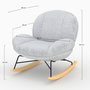 Voir la diapositive 4 : MAISON PAVANE Rocking chair en tissu bouclette gris chiné-Lenny