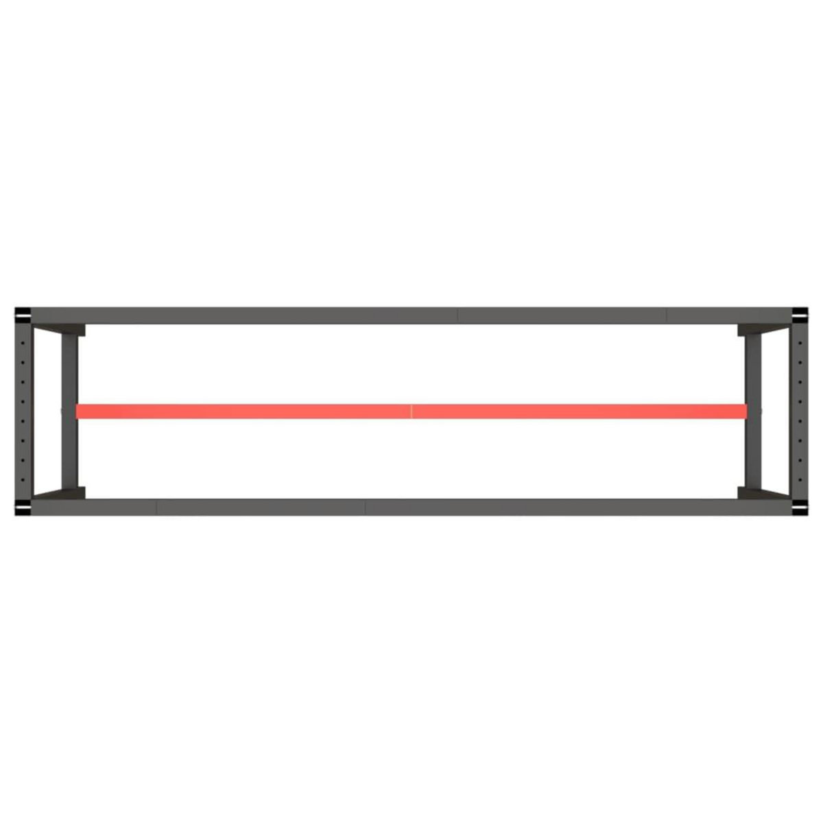 VIDAXL Cadre de banc de travail Noir et rouge mat 190x50x79 cm Metal