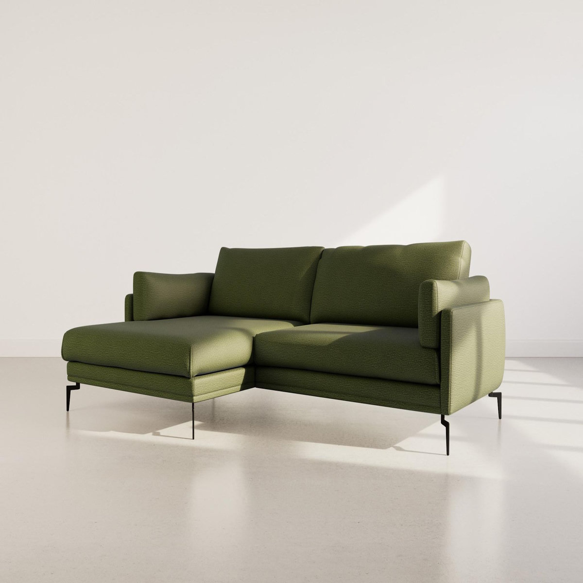 LISA DESIGN Carlos - canapé d'angle gauche 4 places ultra moelleux en tissu texturé