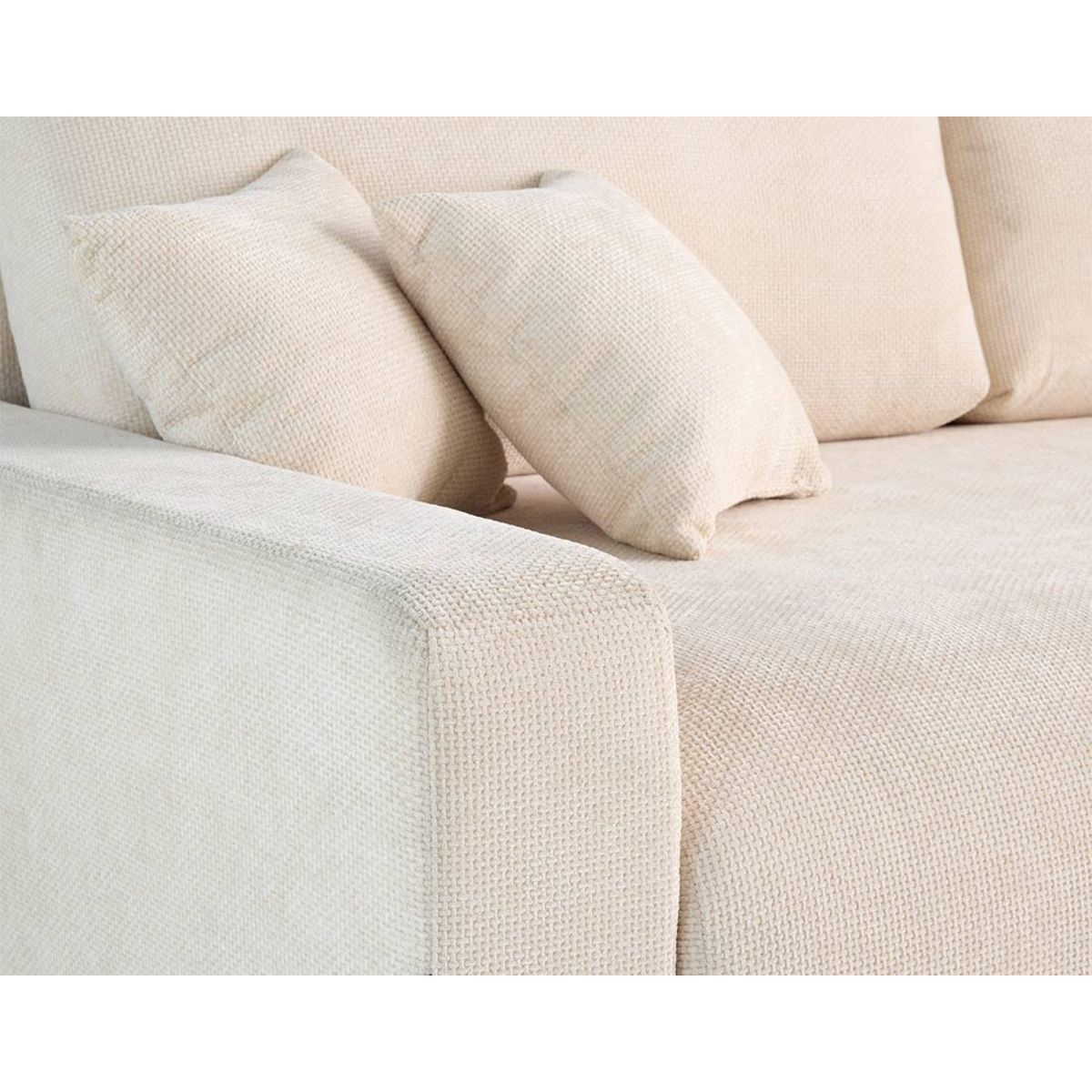 LISA DESIGN Pivoine - canapé droit 3 places - convertible avec coffre - en velours texturé