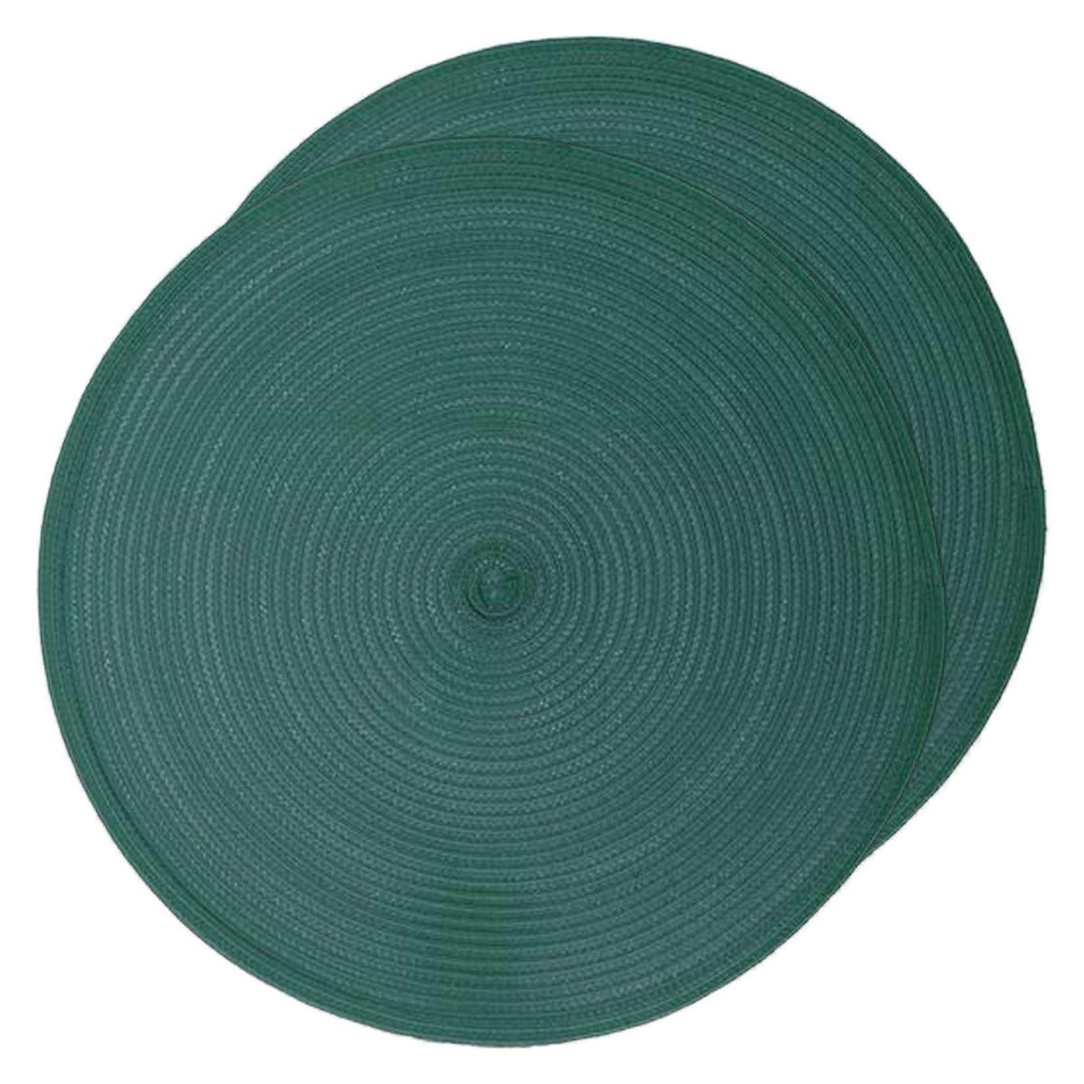 SECRET DE GOURMET Lot de 2 sets de table Tressés Ronds - Diam. 38 cm - Noir